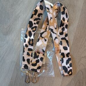 🆕Leopard Print Adjustable Bag Strap with Gold Hardware NIP